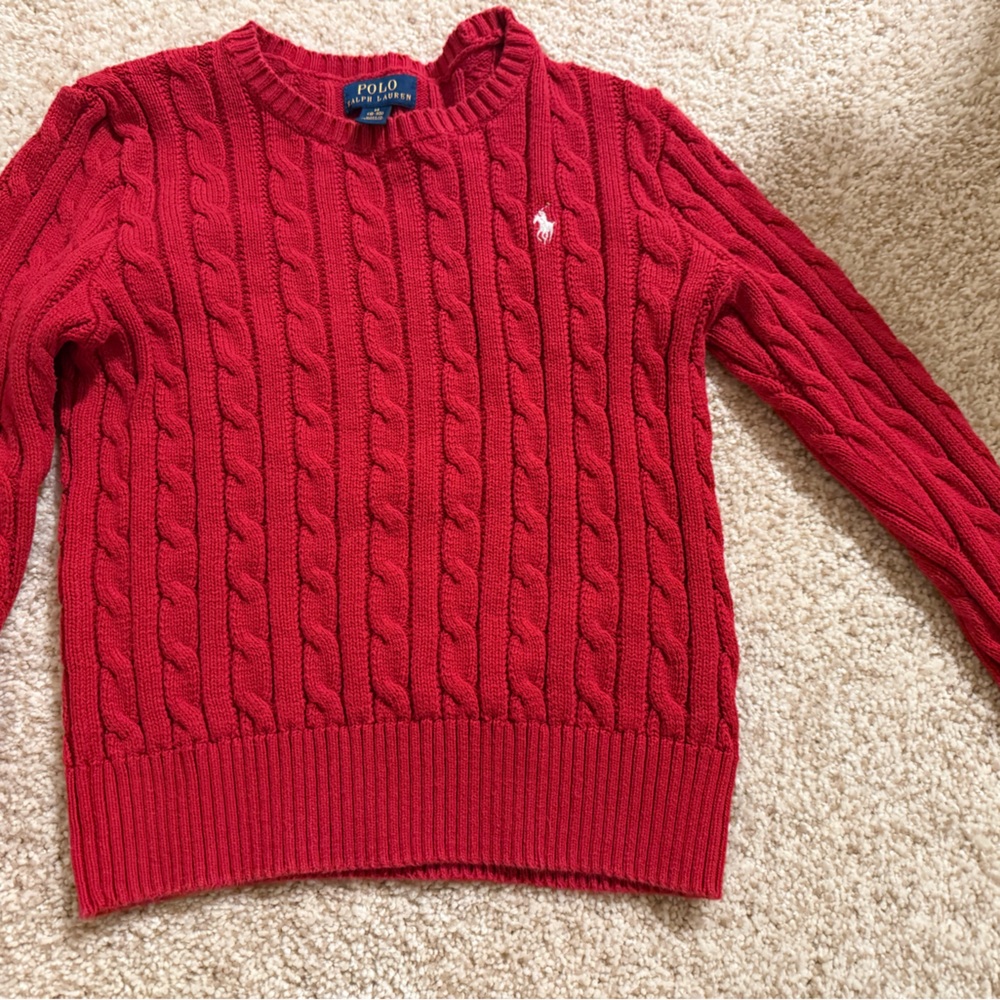 Polo by Ralph Lauren girls  Red Cable Sweater